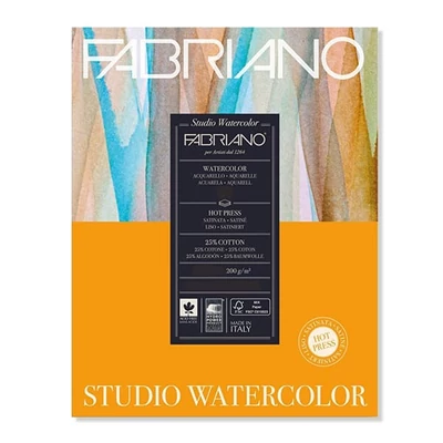 Fabriano Studio Watercolour akvarelltömb, 200 g, 28x35,6 cm, 20 lap, sima