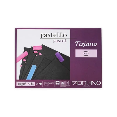 Fabriano Tiziano rajztömb, 160 g, 24 lap - 23x30,5 cm, fekete