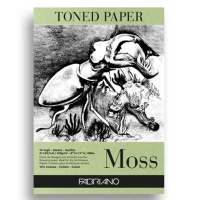 Fabriano Toned Paper rajz- és vázlattömb, 120 g - A4, moss
