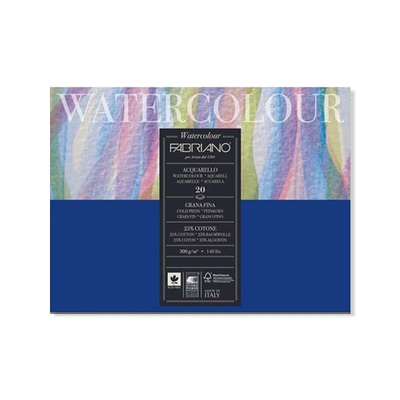 Fabriano Watercolour akvarelltömb, 300 g, 24x32 cm, 20 lap, félérdes