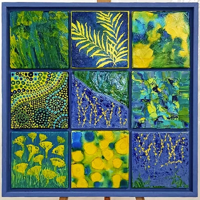 Festővászon 3D keretben, 20x20 cm, többrészes, 3x3