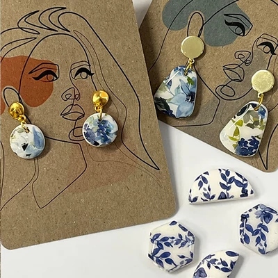 Transzfer papír süthető gyurmához, 9x14 cm, 2x2 db - levélindák, virágszirmok - fekete