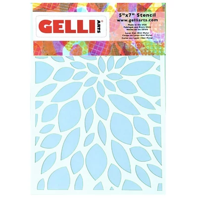 Stencil, Gelli Arts, 5x7&quot;, 12,7x17,8 cm - levelek