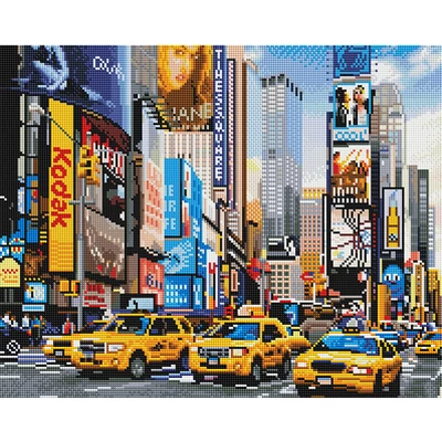 Gyémánt mozaik kirakó, feszített vásznon, 40x50 cm - A Times Square