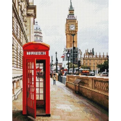 Gyémánt mozaik kirakó, feszített vásznon, 40x50 cm - London szimbólumai