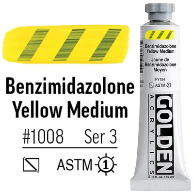Golden Acrylics Heavy Body akrilfesték, 59 ml - 1008, benzimidazolone yellow medium