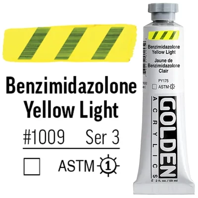 Golden Acrylics Heavy Body akrilfesték, 59 ml - 1009, benzimidazolone yellow light