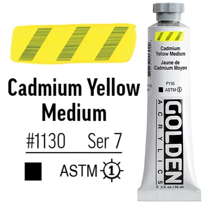 Golden Acrylics Heavy Body akrilfesték, 59 ml - 1130, cadmium yellow medium