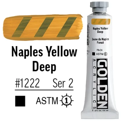 Golden Acrylics Heavy Body akrilfesték, 59 ml - 1222, naples yellow deep