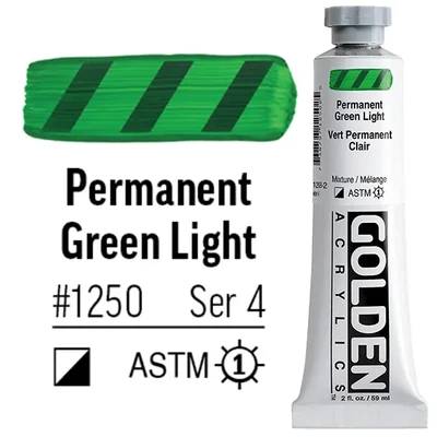 Golden Acrylics Heavy Body akrilfesték, 59 ml - 1250, permanent green light