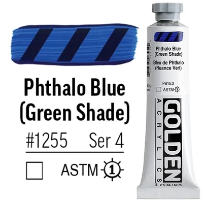 Golden Acrylics Heavy Body akrilfesték, 59 ml - 1255, phthalo blue (green shade)