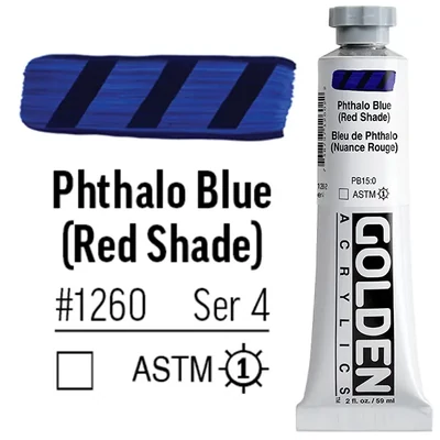 Golden Acrylics Heavy Body akrilfesték, 59 ml - 1260, phthalo blue (red shade)