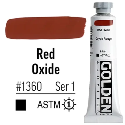 Golden Acrylics Heavy Body akrilfesték, 59 ml - 1360, red oxide