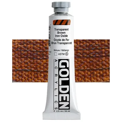 Golden Acrylics Heavy Body akrilfesték, 59 ml - 1383, transparent brown iron oxide