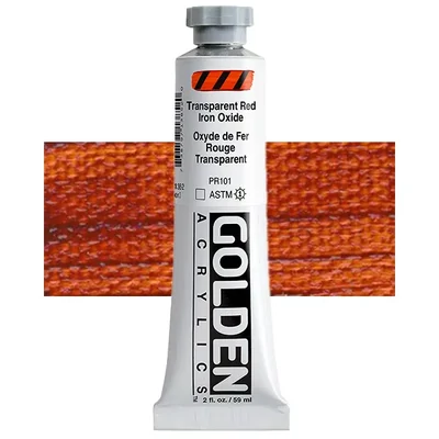 Golden Acrylics Heavy Body akrilfesték, 59 ml - 1385, transparent red iron oxide