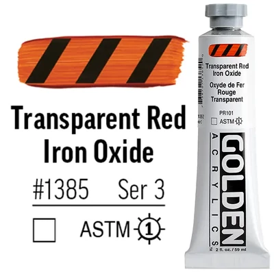 Golden Acrylics Heavy Body akrilfesték, 59 ml - 1385, transparent red iron oxide