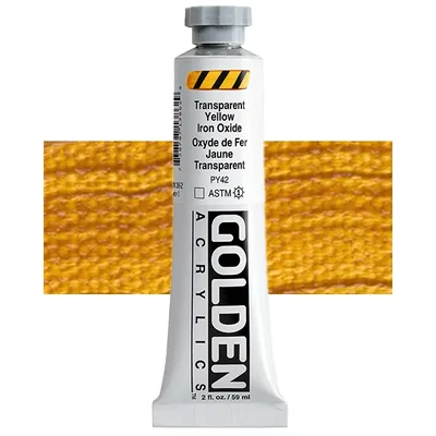 Golden Acrylics Heavy Body akrilfesték, 59 ml - 1386, transparent yellow iron oxide