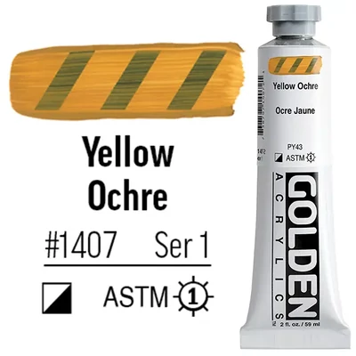 Golden Acrylics Heavy Body akrilfesték, 59 ml - 1407, yellow ochre