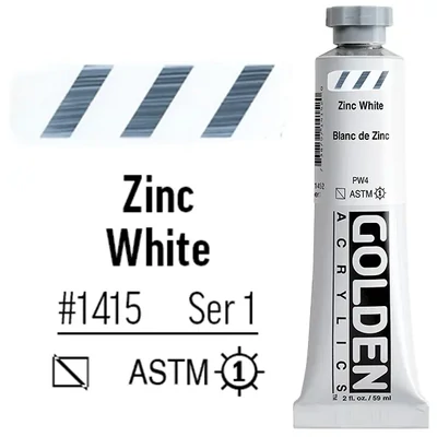 Golden Acrylics Heavy Body akrilfesték, 59 ml - 1415, zinc white