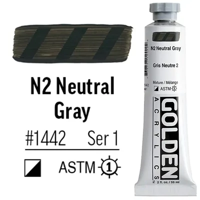 Golden Acrylics Heavy Body akrilfesték, 59 ml - 1442, n2 neutral gray