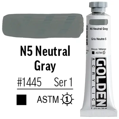 Golden Acrylics Heavy Body akrilfesték, 59 ml - 1445, n5 neutral gray