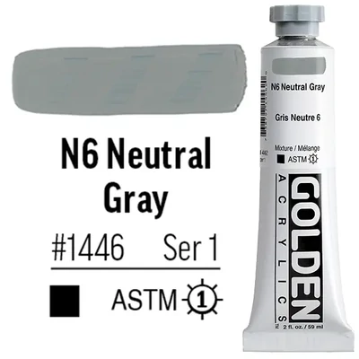 Golden Acrylics Heavy Body akrilfesték, 59 ml - 1446, n6 neutral gray