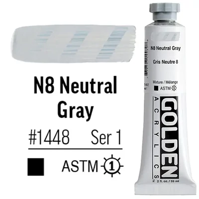 Golden Acrylics Heavy Body akrilfesték, 59 ml - 1448, n8 neutral gray