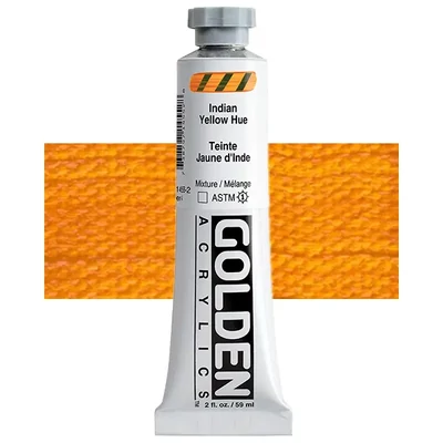 Golden Acrylics Heavy Body akrilfesték, 59 ml - 1455, india yellow hue