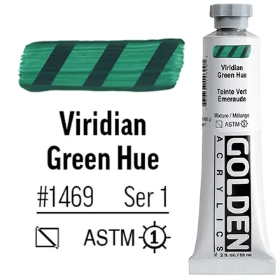 Golden Acrylics Heavy Body akrilfesték, 59 ml - 1469, viridian green hue