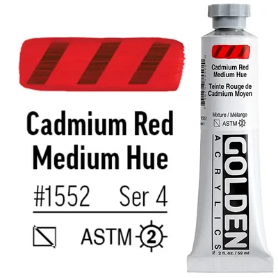 Golden Acrylics Heavy Body akrilfesték, 59 ml - 1552, cadmium red medium hue