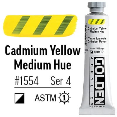 Golden Acrylics Heavy Body akrilfesték, 59 ml - 1554, cadmium yellow medium hue