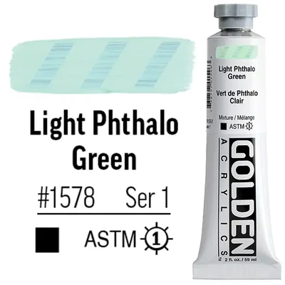 Golden Acrylics Heavy Body akrilfesték, 59 ml - 1578,  light phthalo green