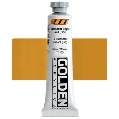 Golden Acrylics Heavy Body akrilfesték, 59 ml - 4012, iridescent bright gold (fine)