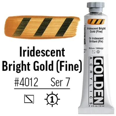Golden Acrylics Heavy Body akrilfesték, 59 ml - 4012, iridescent bright gold (fine)