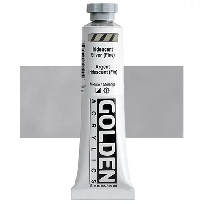 Golden Acrylics Heavy Body akrilfesték, 59 ml - 4025, iridescent silver (fine)