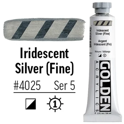 Golden Acrylics Heavy Body akrilfesték, 59 ml - 4025, iridescent silver (fine)