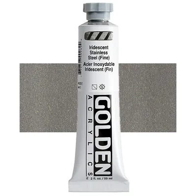 Golden Acrylics Heavy Body akrilfesték, 59 ml - 4028, iridescent stainless steel (fine)