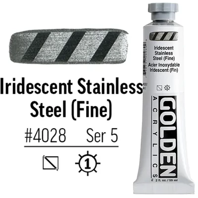 Golden Acrylics Heavy Body akrilfesték, 59 ml - 4028, iridescent stainless steel (fine)