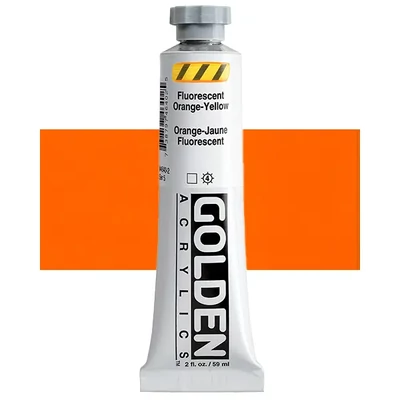 Golden Acrylics Heavy Body akrilfesték, 59 ml - 4640, fluorescent orange-yellow