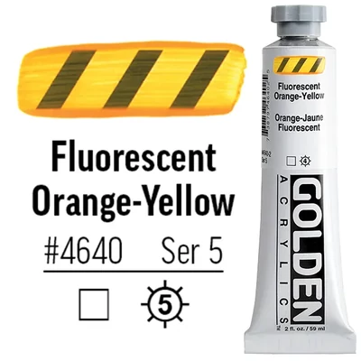 Golden Acrylics Heavy Body akrilfesték, 59 ml - 4640, fluorescent orange-yellow