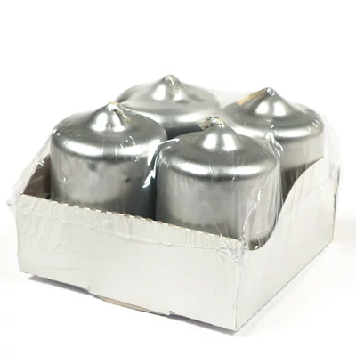 Adventi gyertya, 4 db - metál ezüst