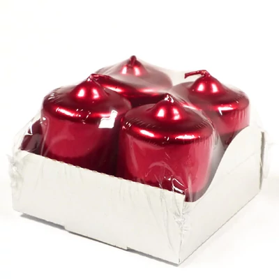 Adventi gyertya, 4 db - metál piros