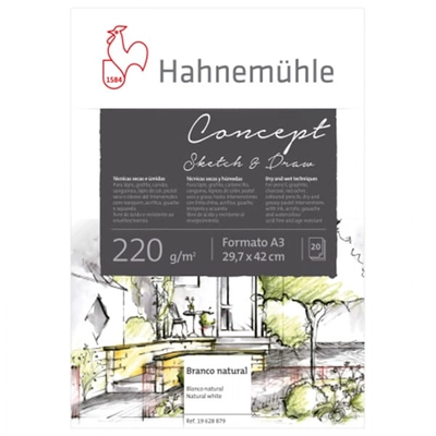 Hahnemühle Concept rajz-, vázlat- és festőtömb, 220 g, 20 lap - A3