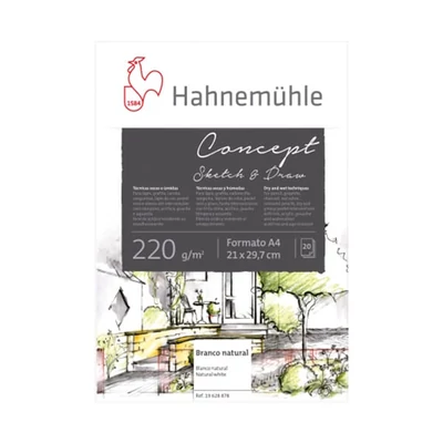 Hahnemühle Concept rajz-, vázlat- és festőtömb, 220 g, 20 lap - A4