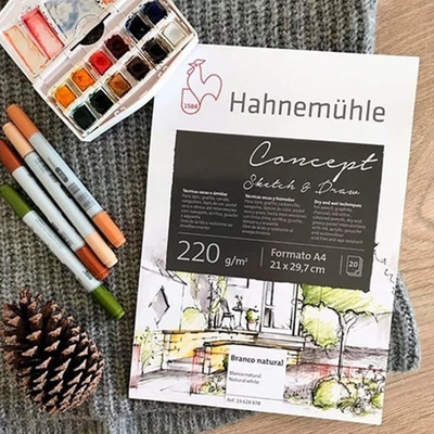Hahnemühle Concept rajz-, vázlat- és festőtömb, 220 g, 20 lap - A4