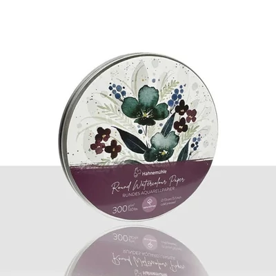 Hahnemühle Expression kör alakú akvarellpapír, 100% pamut, 300 g, 13 cm, 30 db, fémdobozos