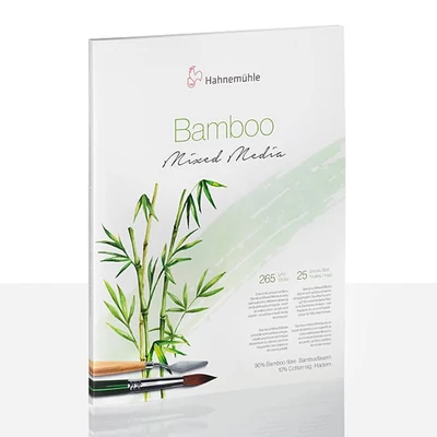 Hahnemühle Bamboo Mixed Media univerzális bambusz festő- és rajztömb, 265 g, 25 lap - 30x40 cm