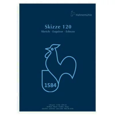 Hahnemühle Skizze 120 rajz- és vázlattömb, 120 g, 50 lap - A3, ragasztott