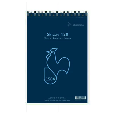 Hahnemühle Skizze 120 rajz- és vázlattömb, 120 g, 50 lap - A4, spirálos