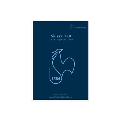 Hahnemühle Skizze 120 rajz- és vázlattömb, 120 g, 50 lap - A5, ragasztott